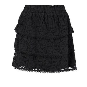 LoveShackFancy Black Brynlee Skirt